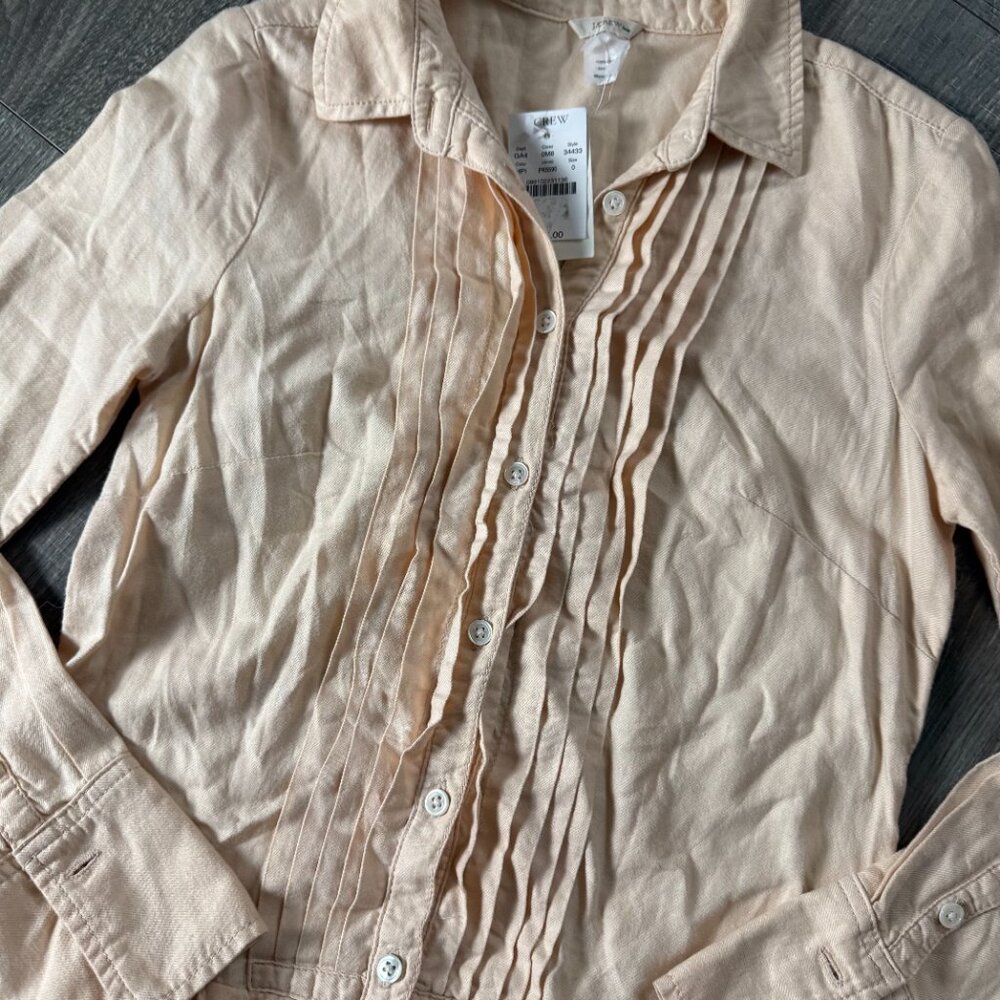 NWT J. Crew Long Sleeve Tiered Pleated Tunic Dress Women's Size 0 - Picture 4 of 7